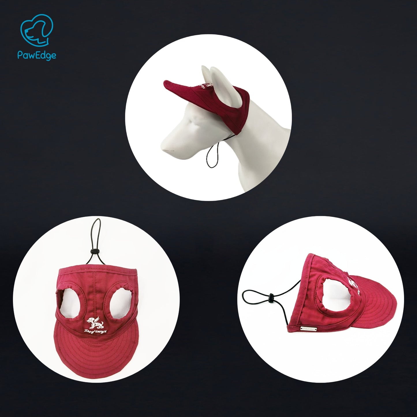 Dog Cap with Embroidered Logo - Adjustable Fit, 4 Color Choices