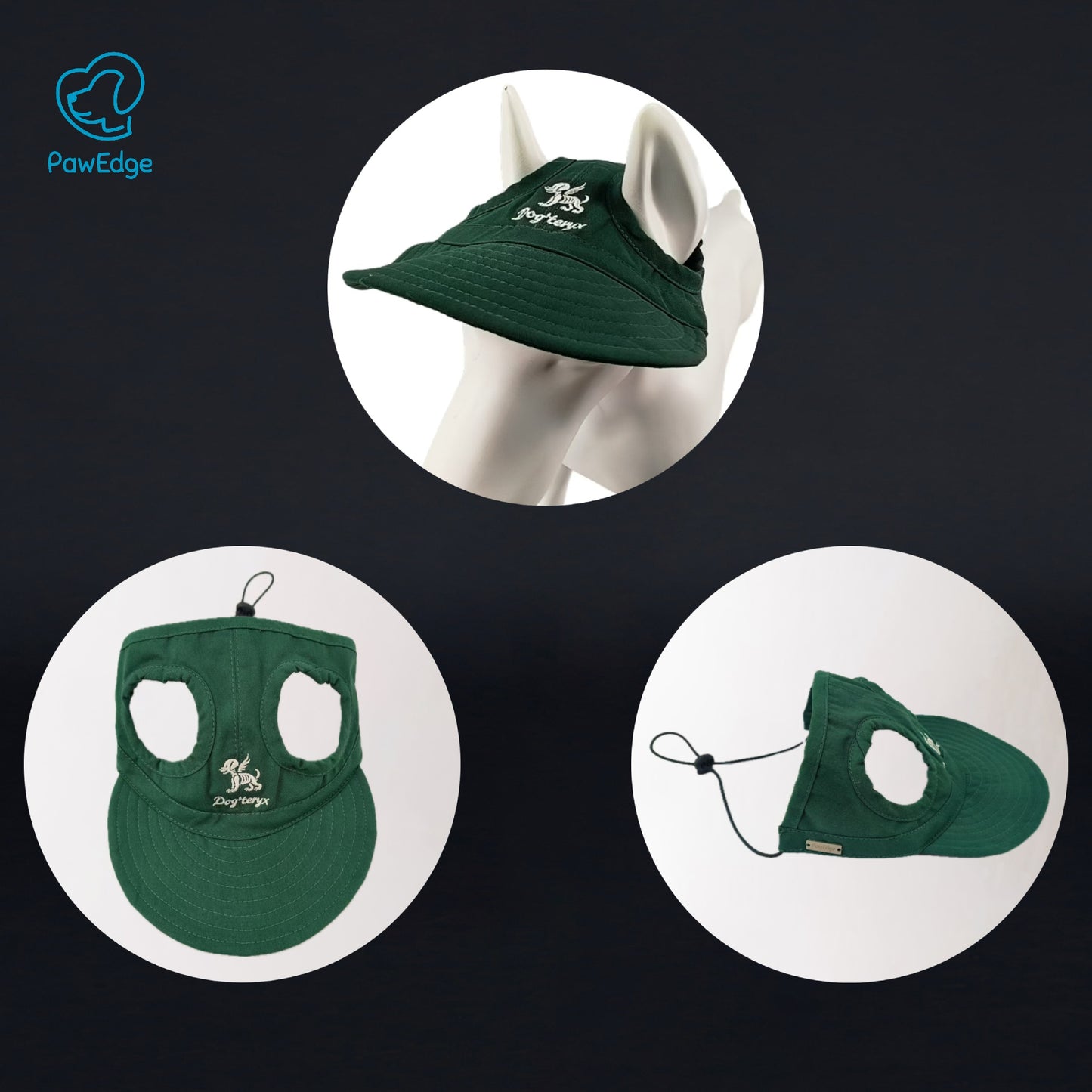 Dog Cap with Embroidered Logo - Adjustable Fit, 4 Color Choices